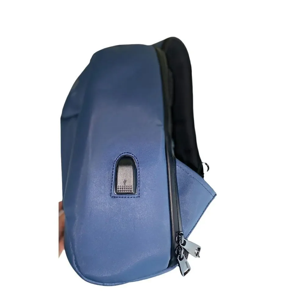 Duchamp London Anti-Theft Laptop Backpack Blue Travel Work Casual‎